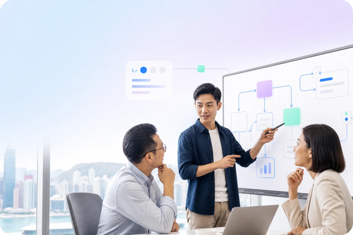 Enterprise team collaborating on an AI deployment
